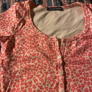 Brandy Melville pink cheetah print zelly top